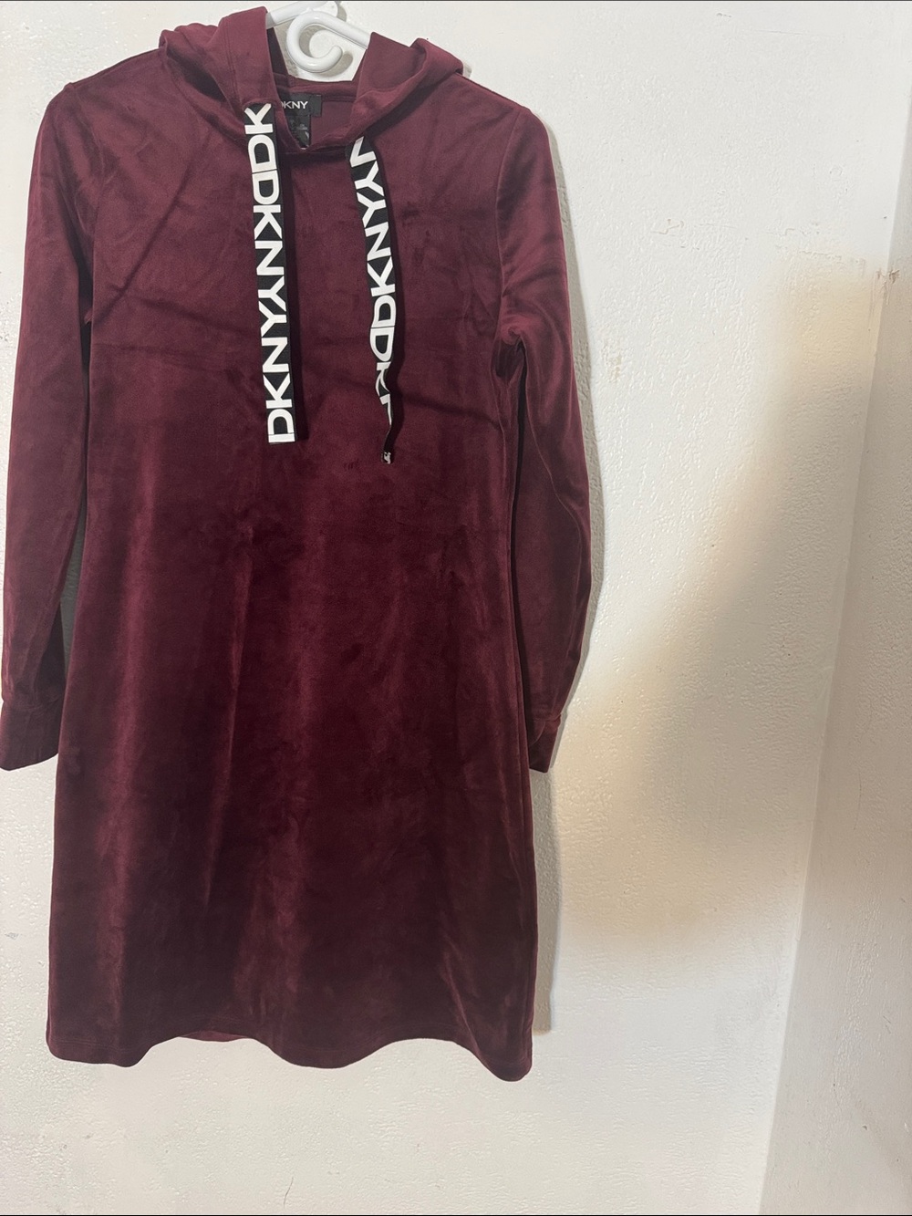 DKNY Women's Burgundy Hooded Jacket